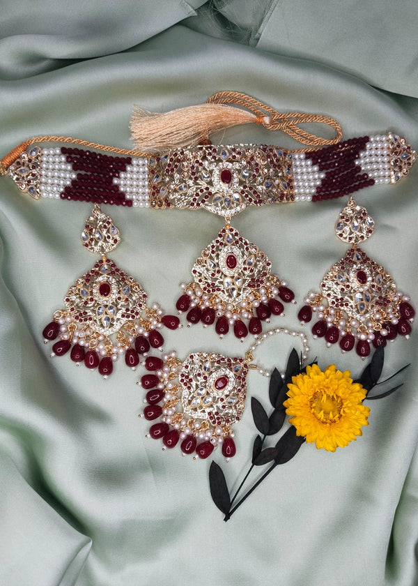 ZH | Maroon Chandi Choker
