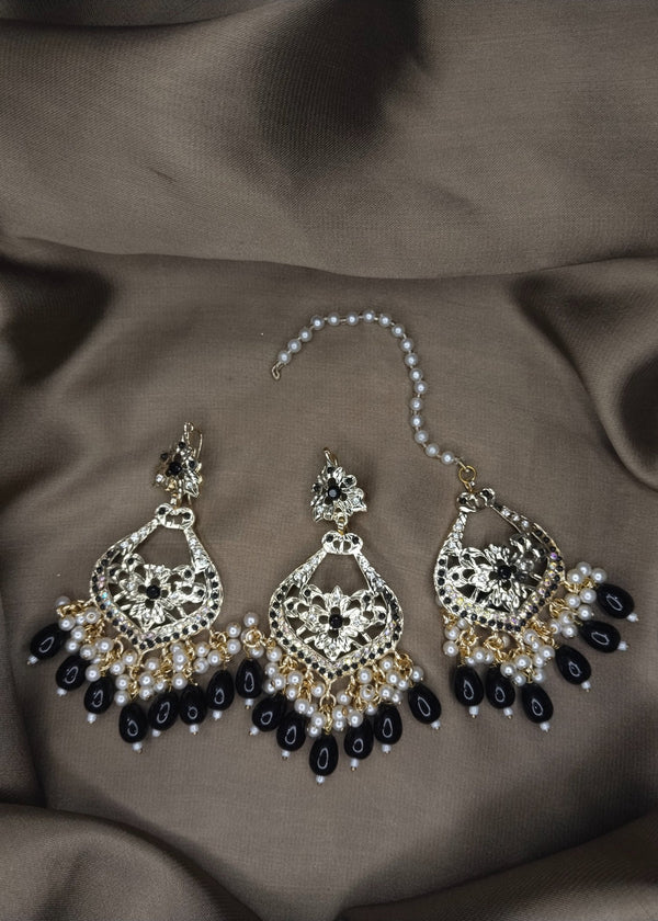 ZH | Pearl Black Choker Set