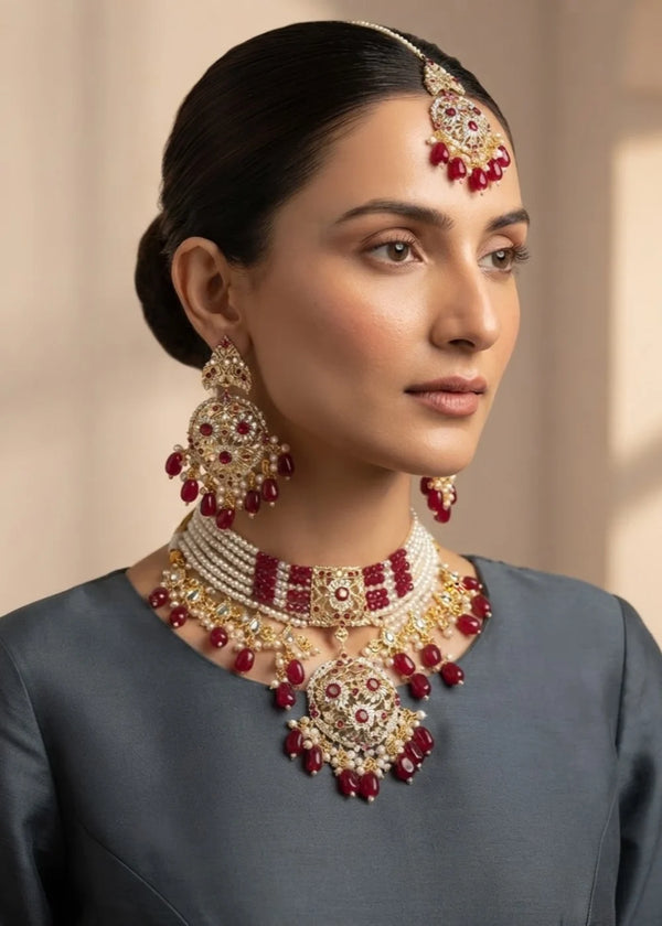 ZH | Ruby Laal Choker Set