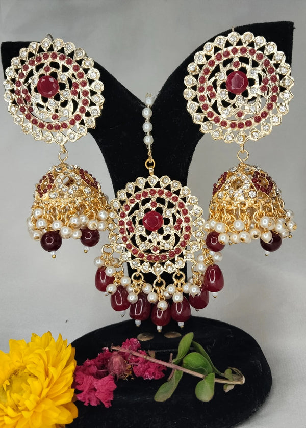 ZH | Maroon Fiza Choker set