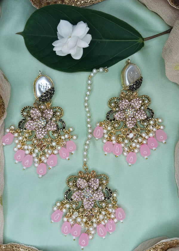 ZH | Pink linora Choker Set