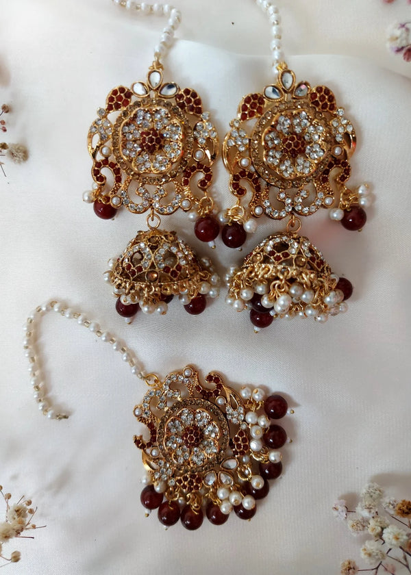 ZH | Maroon Lari Set